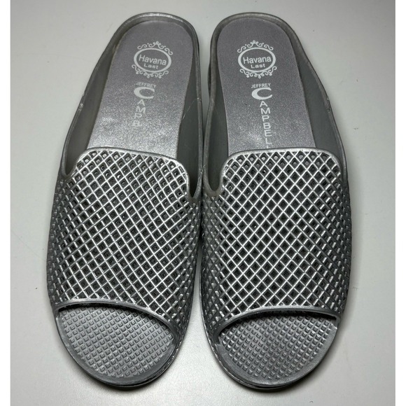 Jeffrey Campbell Shoes - Jeffrey Campbell Havana Last Fling Jelly Wedge Sandal Silver Slides Size 9 Chic